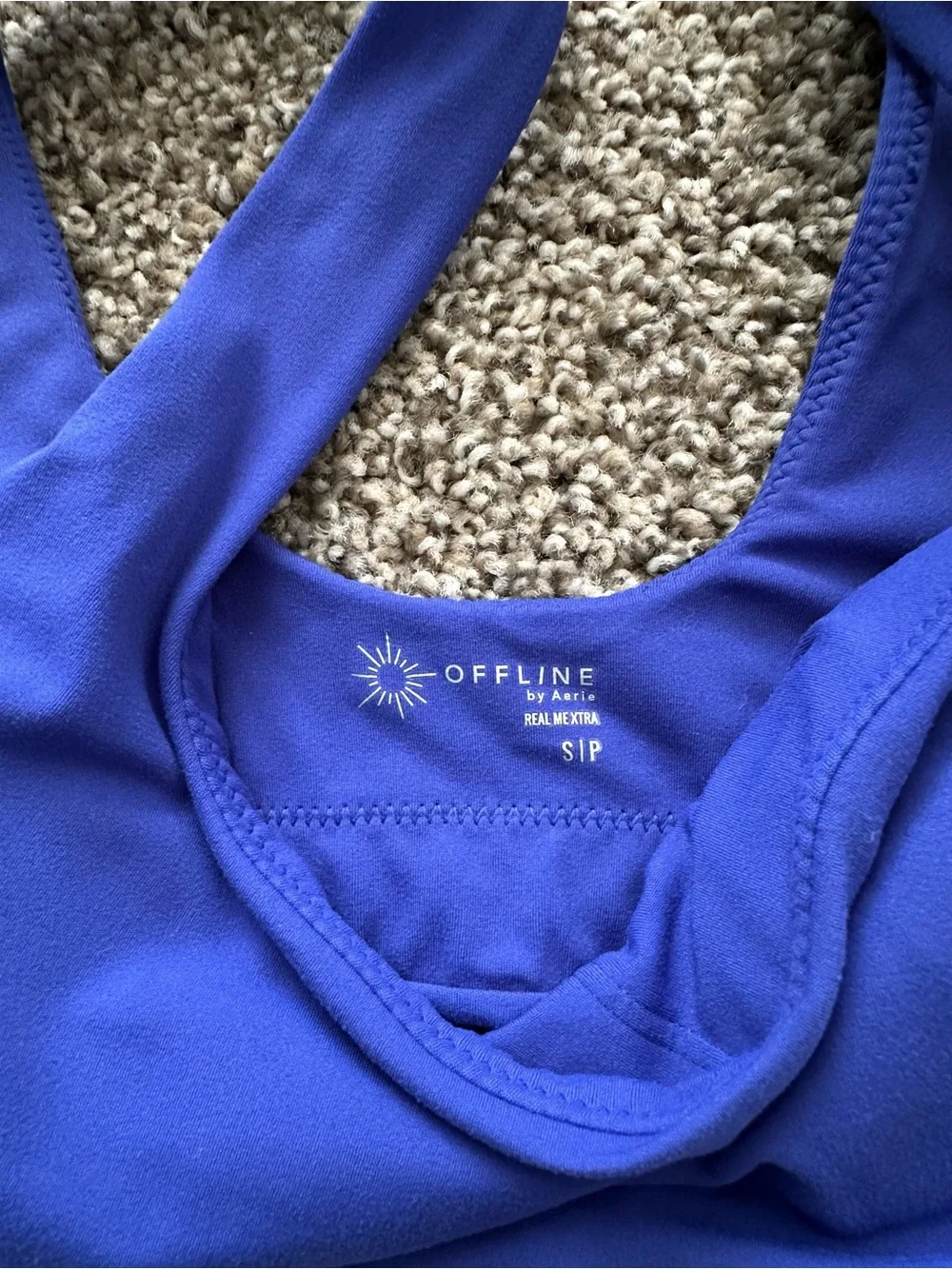 aerie Scoop-Neck Sports Bra in Royal Blue